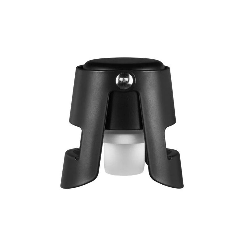 Maku šampanieša pudeles aizbāznis, melns, nerūsējošais tērauds + TPR, 4×4×5,5 cm