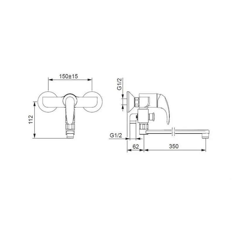 Vannas jaucējkrāns Oras Polara 1446Y, hroma krās.