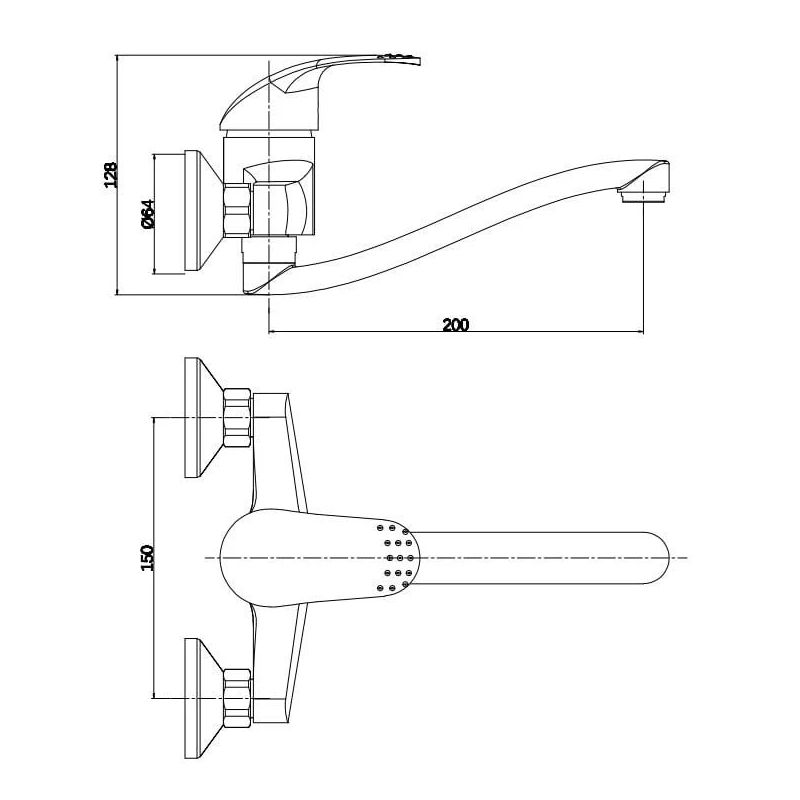 Maisītājs sienas df2205 misiņš