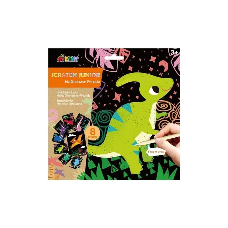 Skrāpēšanas komplekts Avenir Dinosaur CH1675, daudzkrāsaina