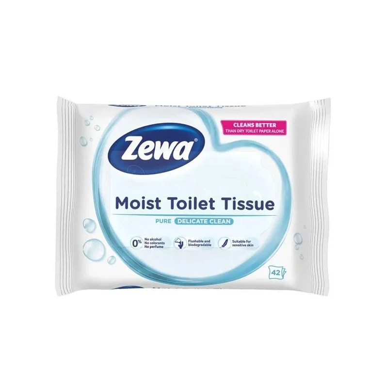 Mitrais tualetes papīrs zewa pure 42gab.
