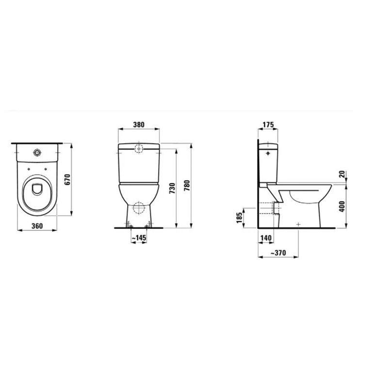 Klozetpods hor izvads 67x36x78 laufen