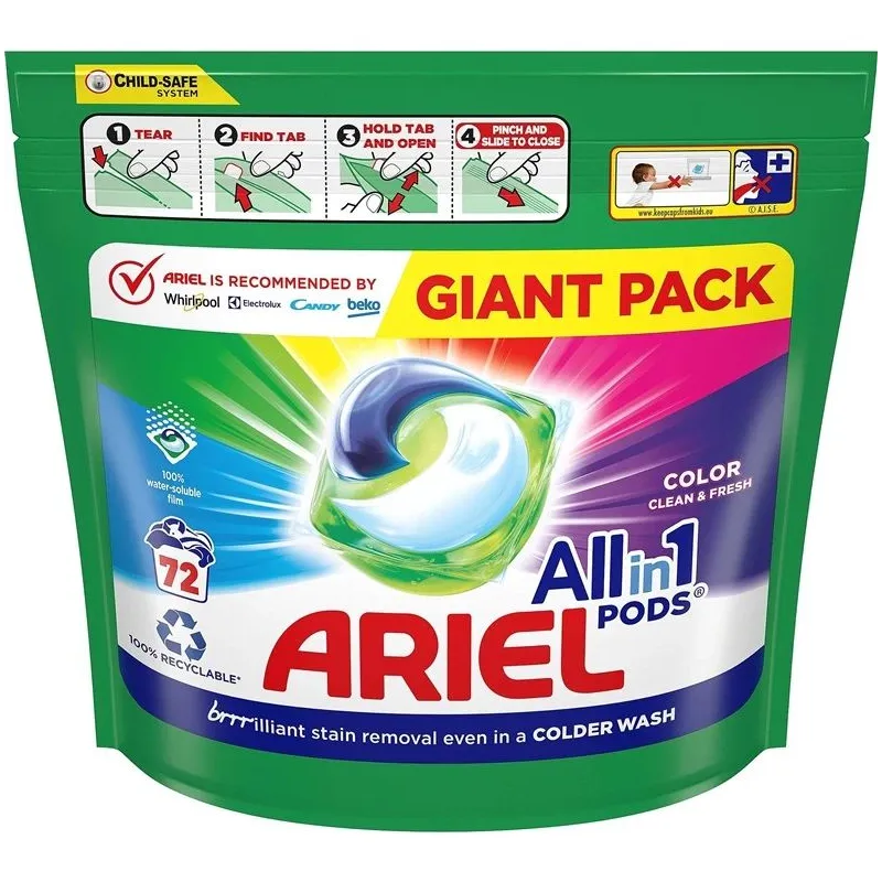 Kapsulas mazgāšanai Ariel All-in-1 PODS Colour, 72 gab.