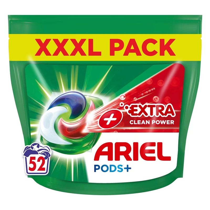 Skalbimo kapsulės Ariel Extra Clean All-in-1. 52 vnt.