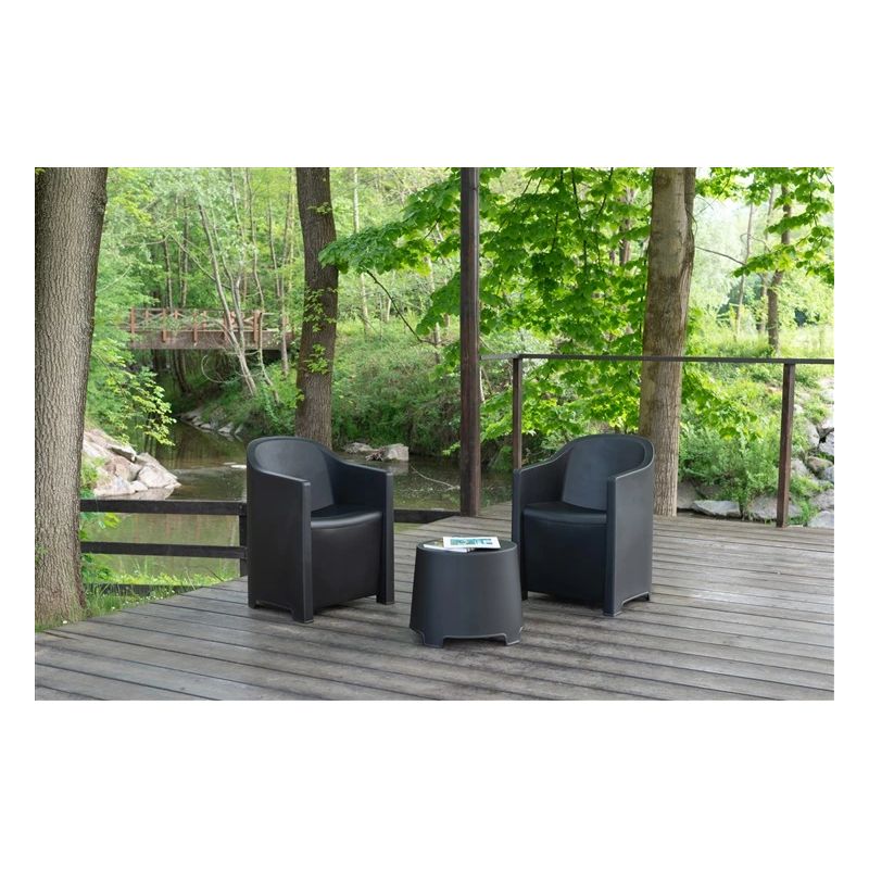 Lauko baldų komplektas Progarden LUNA. antracito. 2 vietų