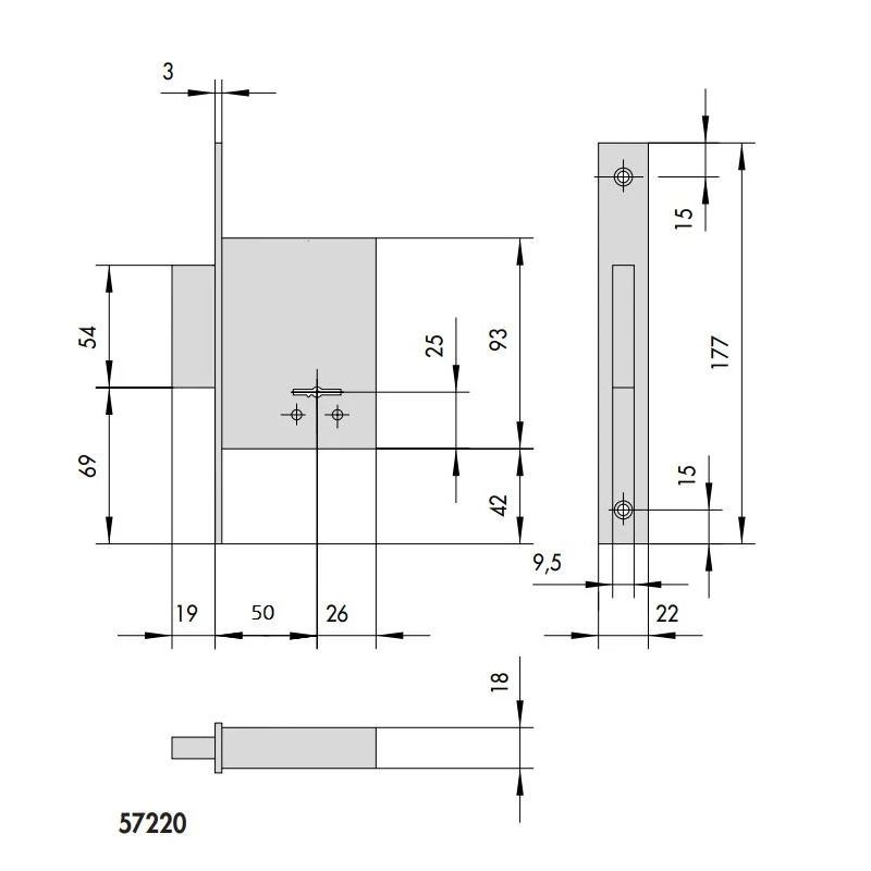 Įleidžiamoji spyna Cisa 57220.50.0.00PS.C5
