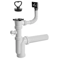 Virtuves izl. pudeļsifons 1 1-2X50mm ar izplūdi, pārplūdi, v-m