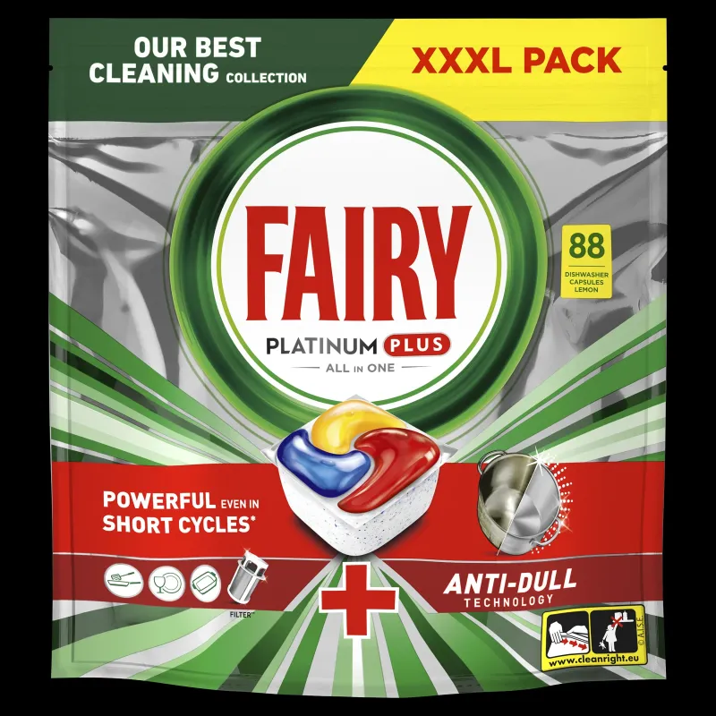 Tabletes trauku mazgājamajai mašīnai Fairy Platinum Plus All in One, 88 gab.