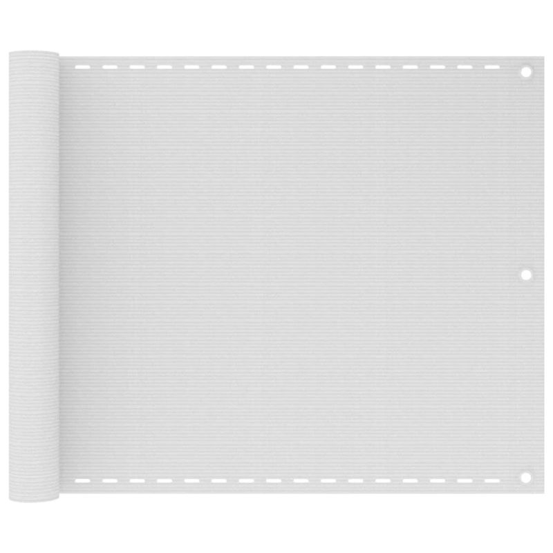 vidaXL balkona aizslietnis, 75x400 cm, balts HDPE