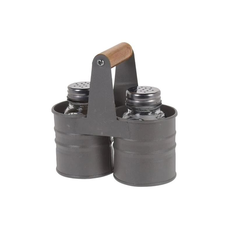 Sāls un piparu trauka komplekts 170452160, caurspīdīga-pelēka