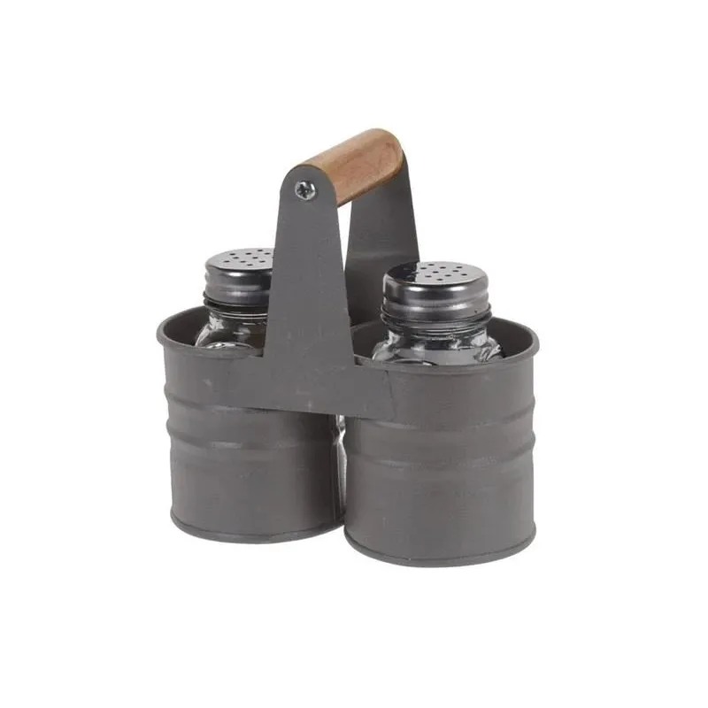 Sāls un piparu trauka komplekts 170452160, caurspīdīga-pelēka