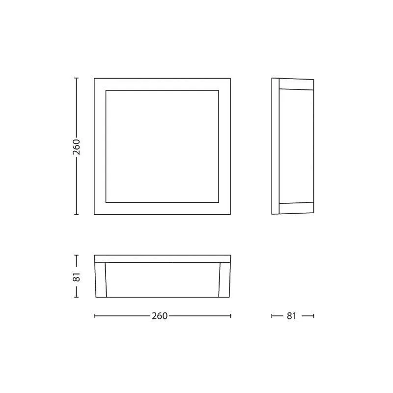 Āra sienas lampa Philips Skies, 14W, E27, IP44, antracīta krās., 26 cm x 8.1 cm