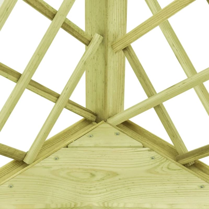 vidaXL stūra pergola ar sēdekli, 130x130x197 cm, impregnēta priede
