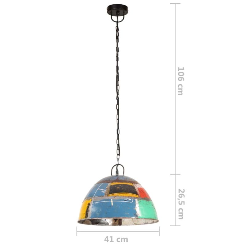 vidaXL griestu lampa, industriāla, daudzkrāsaina, 25 W, 41 cm, E27