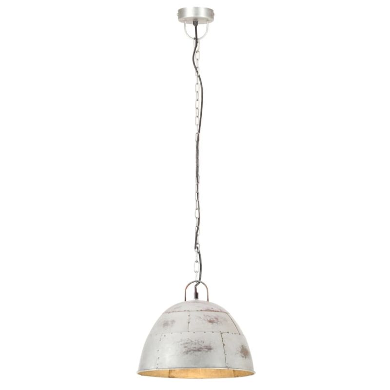 vidaXL griestu lampa, industriāls dizains, sudrabaina, 25 W, 31cm, E27