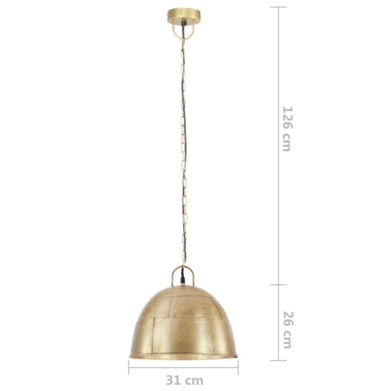 vidaXL griestu lampa, industriāla, misiņa krāsā, 25 W, 31 cm, E27