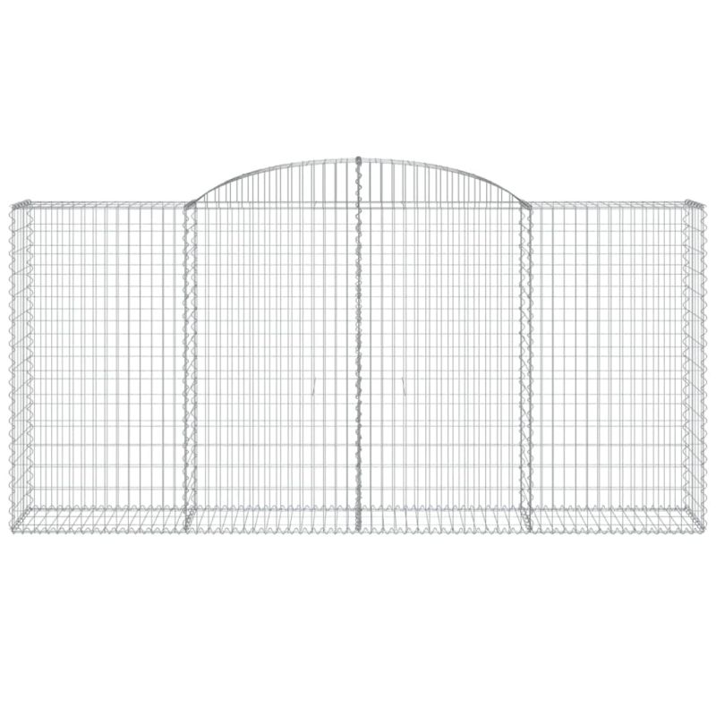 vidaXL arkveida gabiona grozi, 30gb., 300x50x140-160cm, cinkota dzelzs