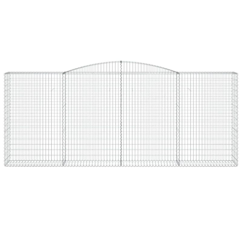 vidaXL arkveida gabiona grozi, 25gb., 400x50x160-180cm, cinkota dzelzs