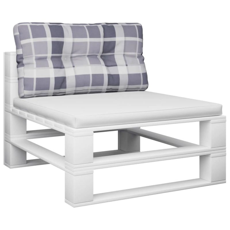 vidaXL palešu spilvens, 80x40x12 cm, četrstūru raksts, audums