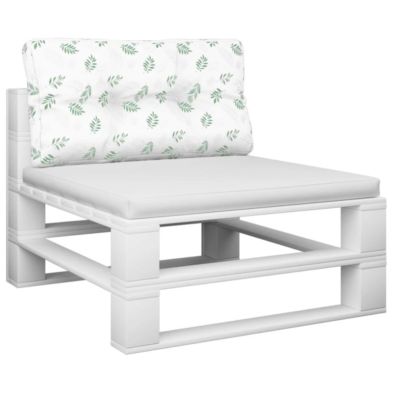 vidaXL palešu spilvens, 80x40x12 cm, audums ar lapu apdruku