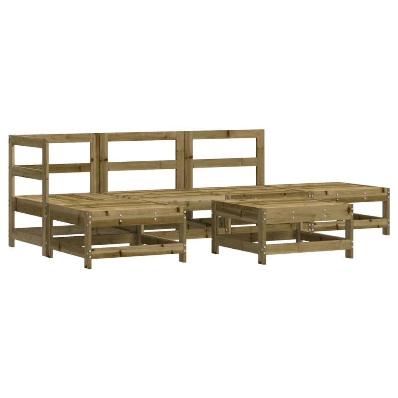 vidaXL 6-daļīgs dārza mēbeļu komplekts, impregnēts priedes koks