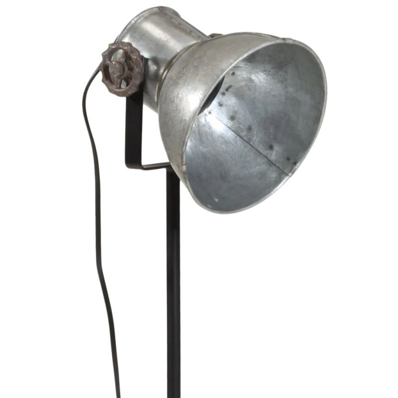 vidaXL grīdas lampa 25 W, vintāžas, sudraba krāsa, 35x35x65-95 cm, E27