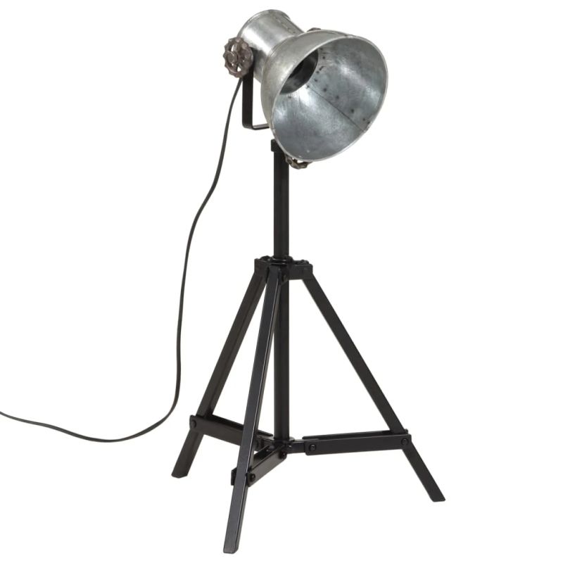 vidaXL grīdas lampa 25 W, vintāžas, sudraba krāsa, 35x35x65-95 cm, E27