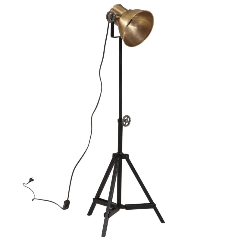 vidaXL grīdas lampa, 25 W, antīka misiņa krāsa, 35x35x65-95 cm, E27