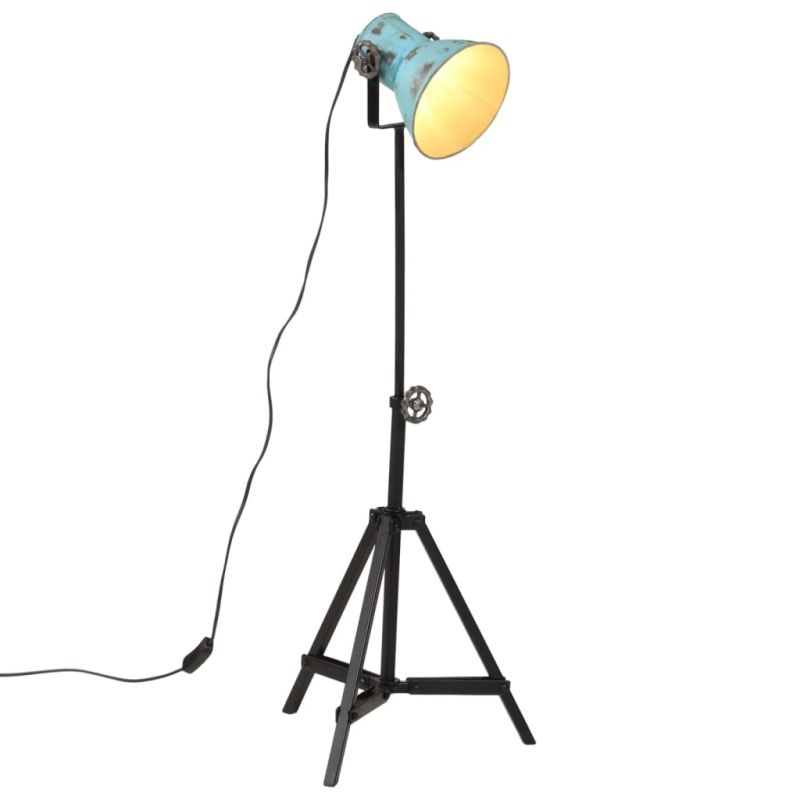 vidaXL grīdas lampa, 25 W, bružāti zila, 35x35x65-95 cm E27
