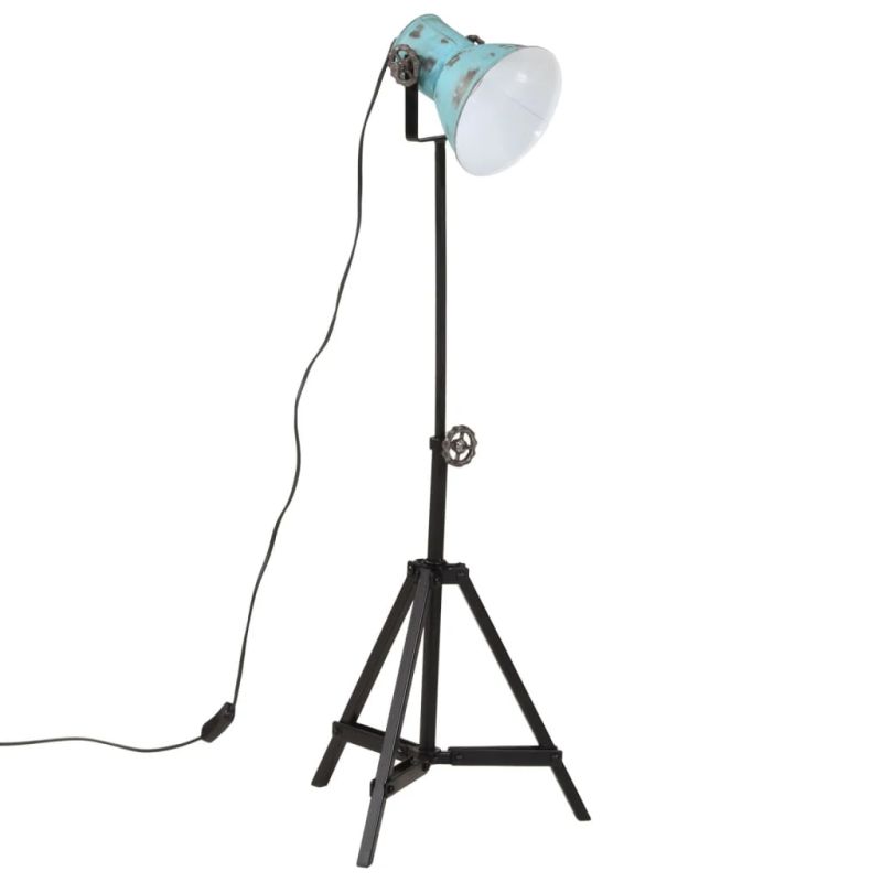 vidaXL grīdas lampa, 25 W, bružāti zila, 35x35x65-95 cm E27