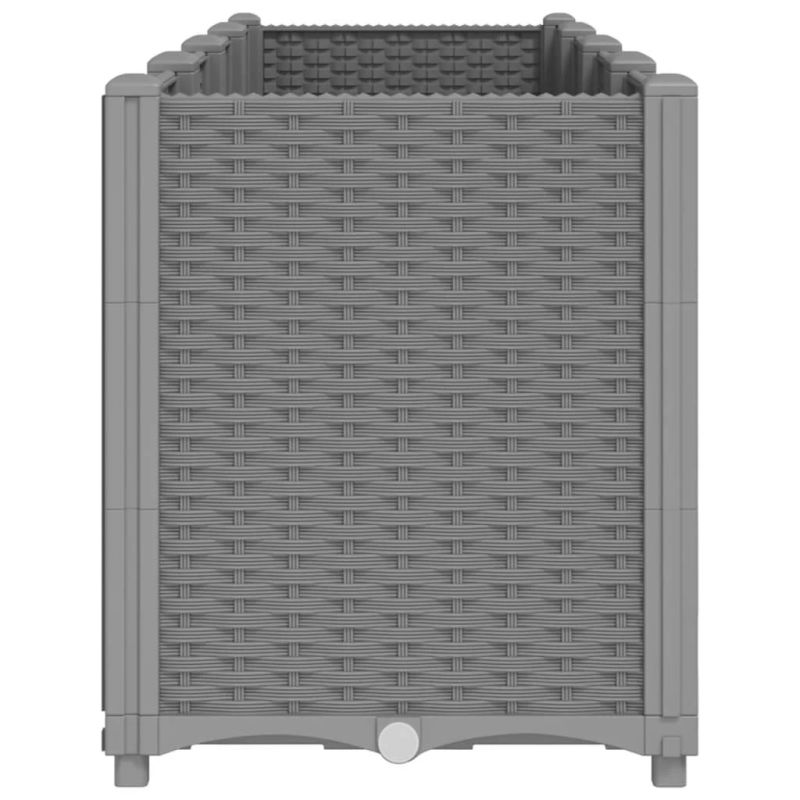 vidaXL dārza puķu kaste, gaiši pelēka, 160x40x53 cm, PP