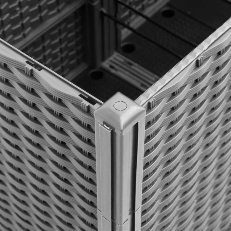 vidaXL dārza puķu kaste, gaiši pelēka, 160x120x53 cm, PP