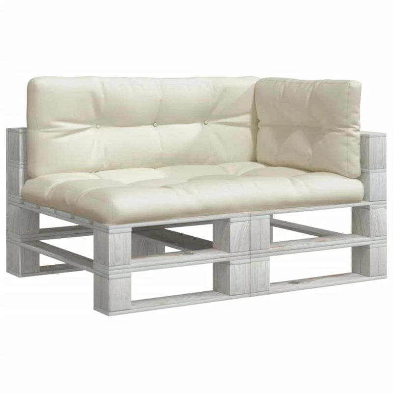 vidaXL Palečių pagalvėlės, 3vnt., kreminės spalvos, audinys