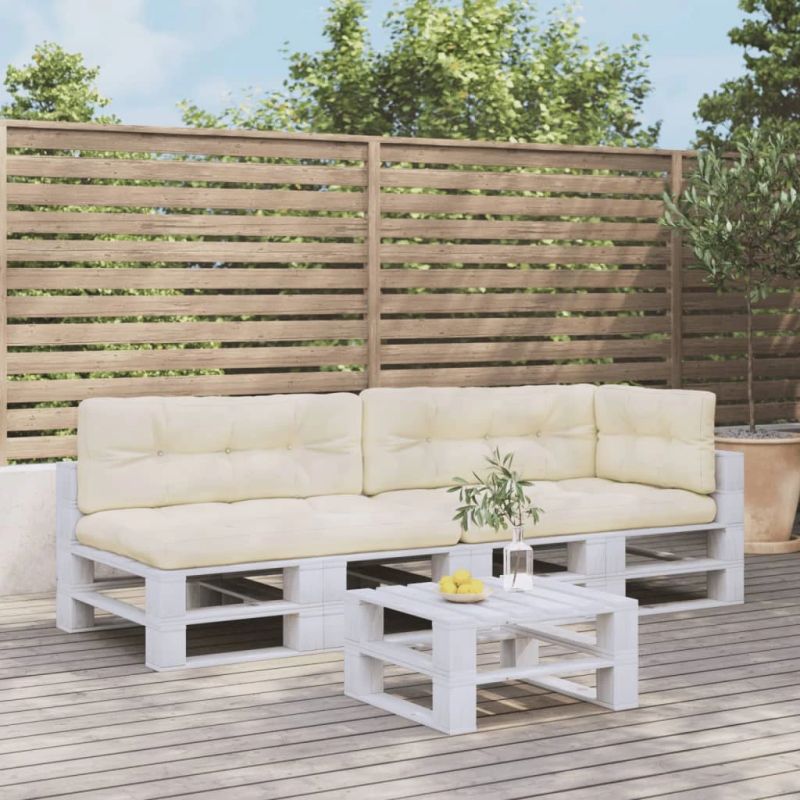 vidaXL Palečių pagalvėlės, 5vnt., kreminės spalvos, audinys