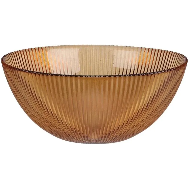 Bļoda stikla diam.15 cm dzintara apmale