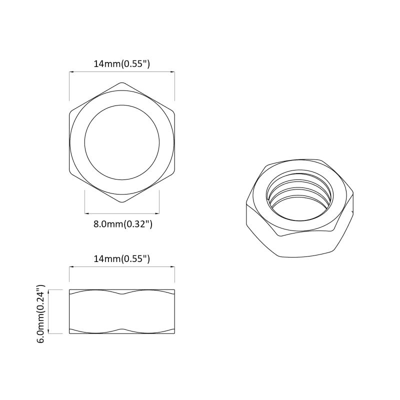 vidaXL Sešstūra uzgriežņi 3600 pcs Sudraba Dzelzs