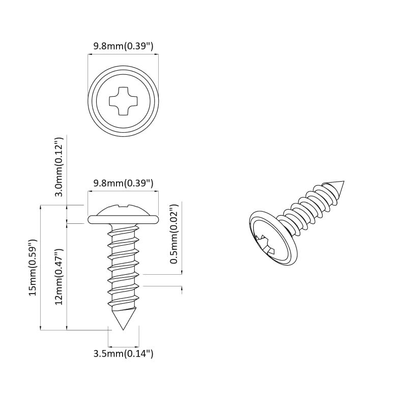 vidaXL Pašvītņojamais Nags 16364 pcs Melna 3,5 x 12 mm Dzelzs