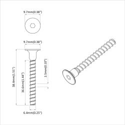 vidaXL Kontaktligzdas skrūve 3072 pcs Melna 7 x 40 mm Dzelzs