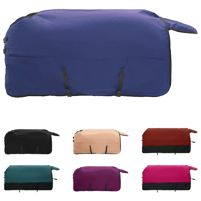 vidaXL Zirgu sega Tumši zaļa un melna 155 cm Poliesters