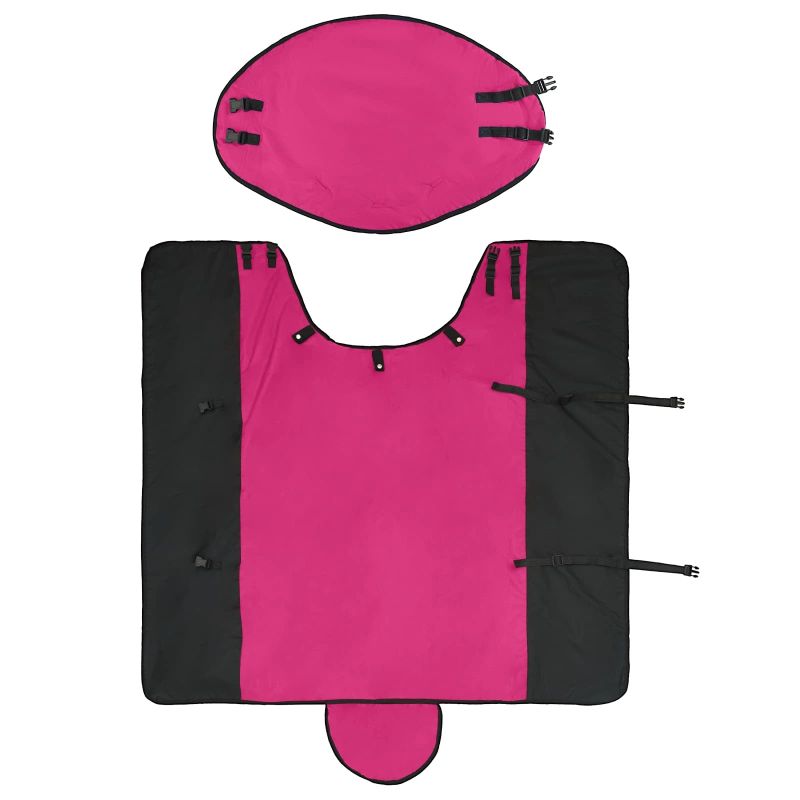 vidaXL Zirgu sega Rožains un melns 85 cm Poliesters