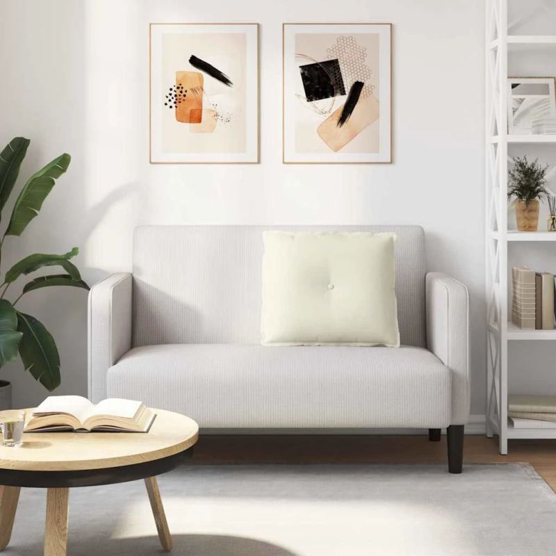 vidaXL Atpakaļ spilvens Krēmkrāsa 60 x 50 cm Korduroja audums