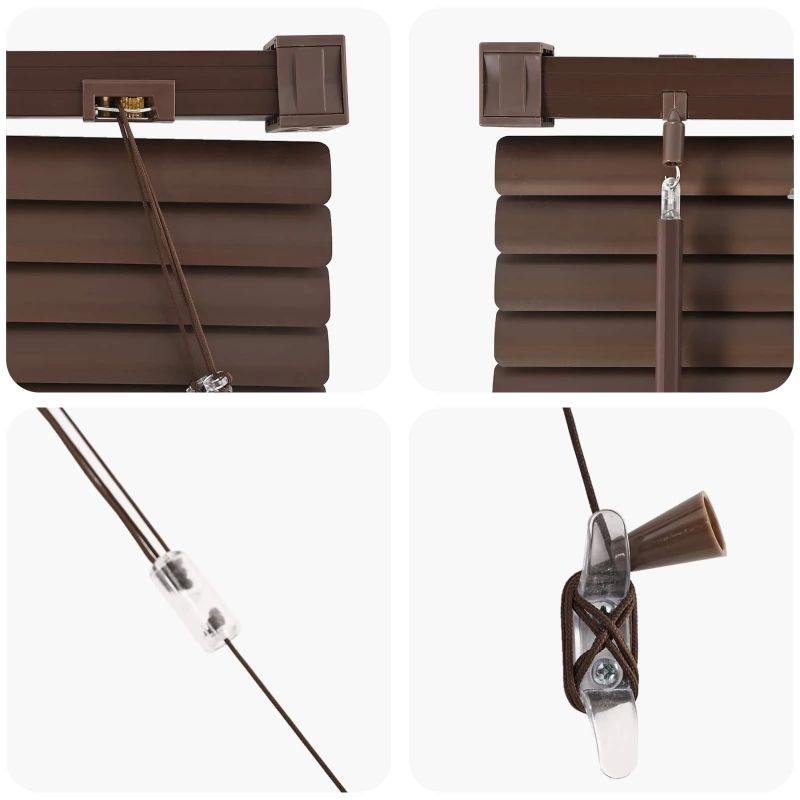 vidaXL Venēcijas žalūzija Tumši brūna ar rakstu 150 x 70 cm PVC