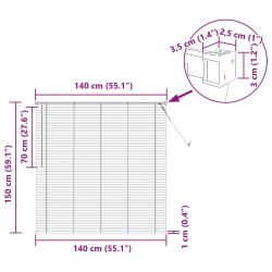 vidaXL Venēcijas žalūzija Tumši brūna ar rakstu 150 x 140 cm PVC