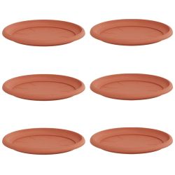 vidaXL Apaļa Ziedu Palete 6 pcs Ķieģeļu sarkans DIA 27 x 2,5 cm