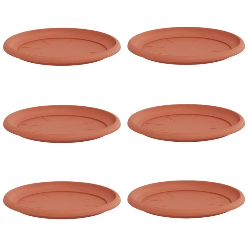 vidaXL Apaļa Ziedu Palete 6 pcs Ķieģeļu sarkans DIA 27 x 2,5 cm