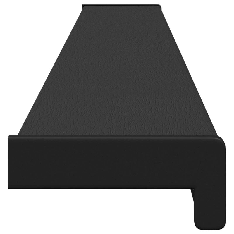 vidaXL Logu palodze Melns ar koka tekstūru 120 x 10 x 4,5 cm PVC