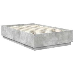 vidaXL Gultas rāmis Betona pelēks 135 x 190 cm Inženierijas koks