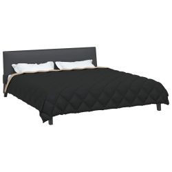 vidaXL Ziemas gultas sega Melns un taupe 220 x 260 cm Mikrošķiedra