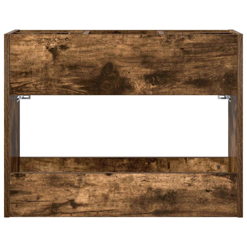 vidaXL Lietussarga statīvs ar uzglabāšanu Dūmaka ozols 65 x 24 x 50 cm