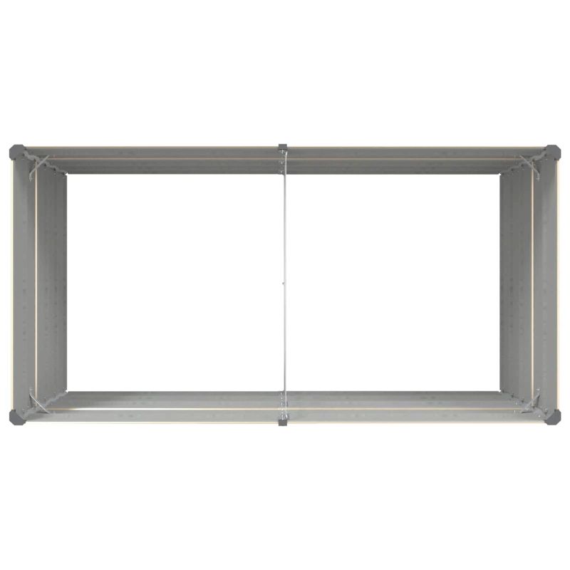 vidaXL Puķu kaste Krēms 195 x 100 x 45 cm Cinkots tērauds